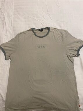James Perse Olive Green Ringer Tee with Dark Trim